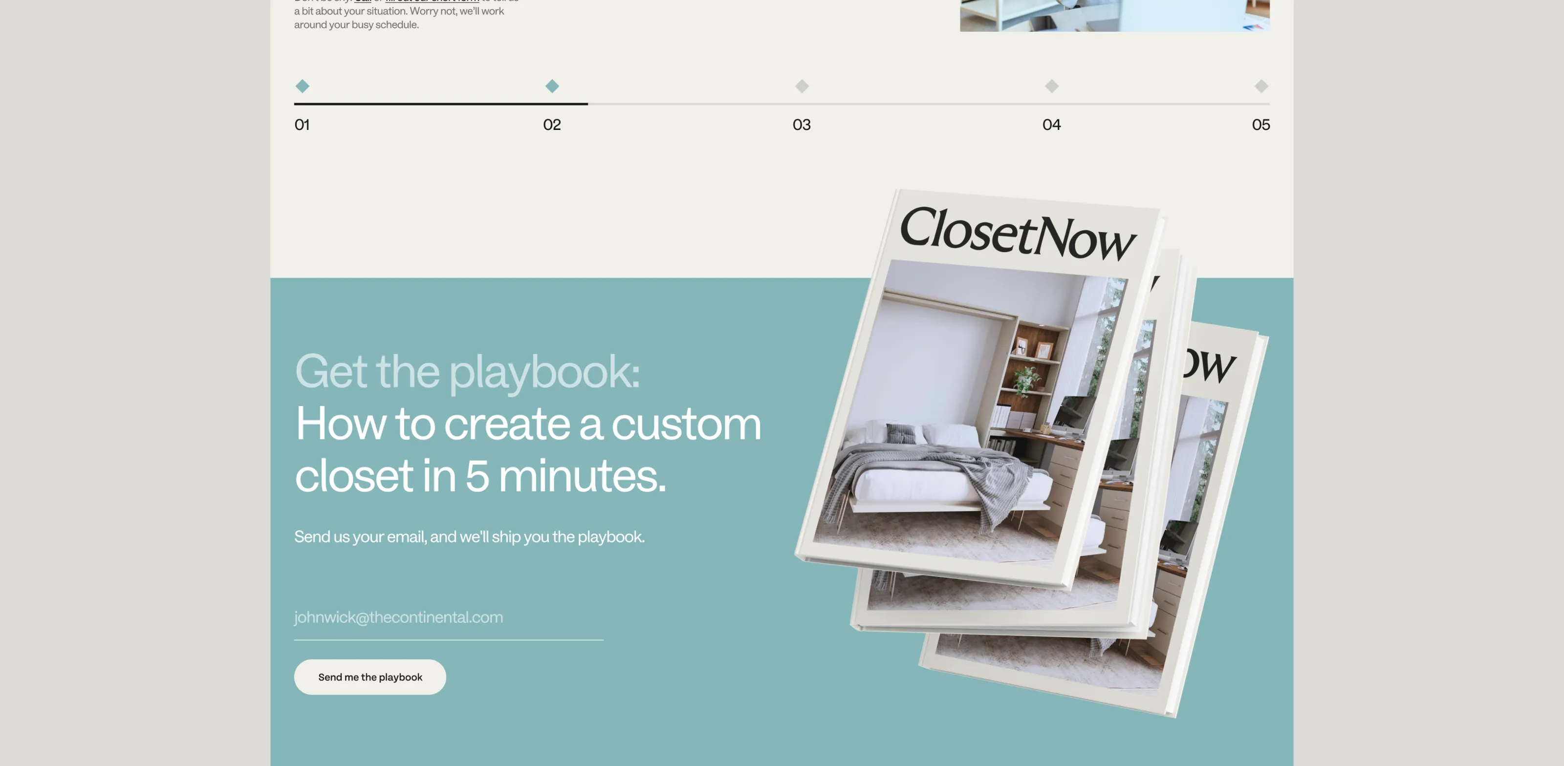 ClosetNow website design